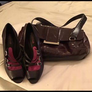 Gretta heels  with Apt9 handbag.  Deep purple.